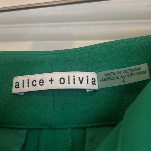 Green high waisted Alice & Olivia bootleg trouser size 4 - Picture 3 of 6
